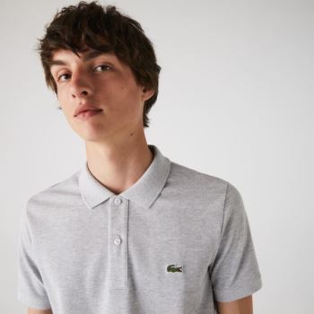 Lacoste Slim Fit Polo in Petit Piqué Pánské - Polo Šedé | CZ-M86GSw